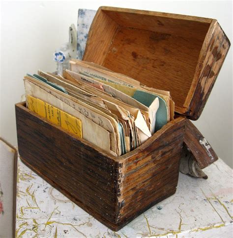 antique wooden recipe boxes